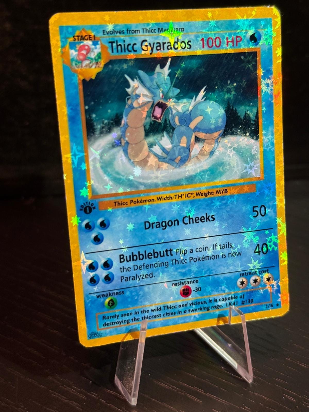 Thicc Pokemon カード 額装品 一枚 Thicc Gyarados Pokemon Card Handmade - Etsy