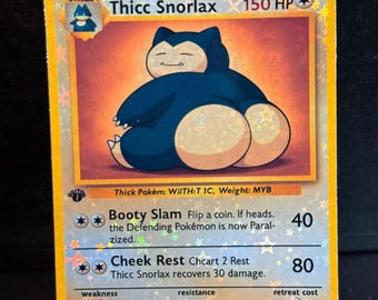 Thicc Snorlax Pokemon-kaart handgemaakt
