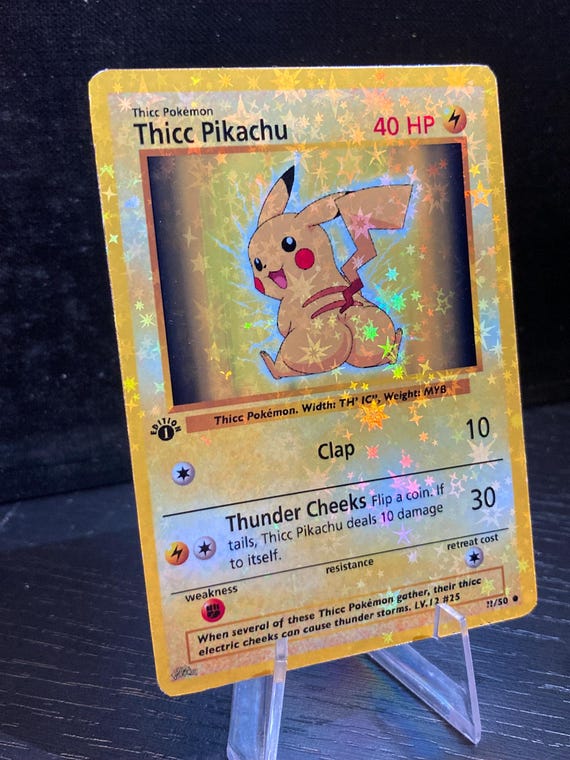 Thicc Pikachu Pokemon Card Handmade - Etsy Thicc Pikachu Pokemon Card Handmade - Etsy