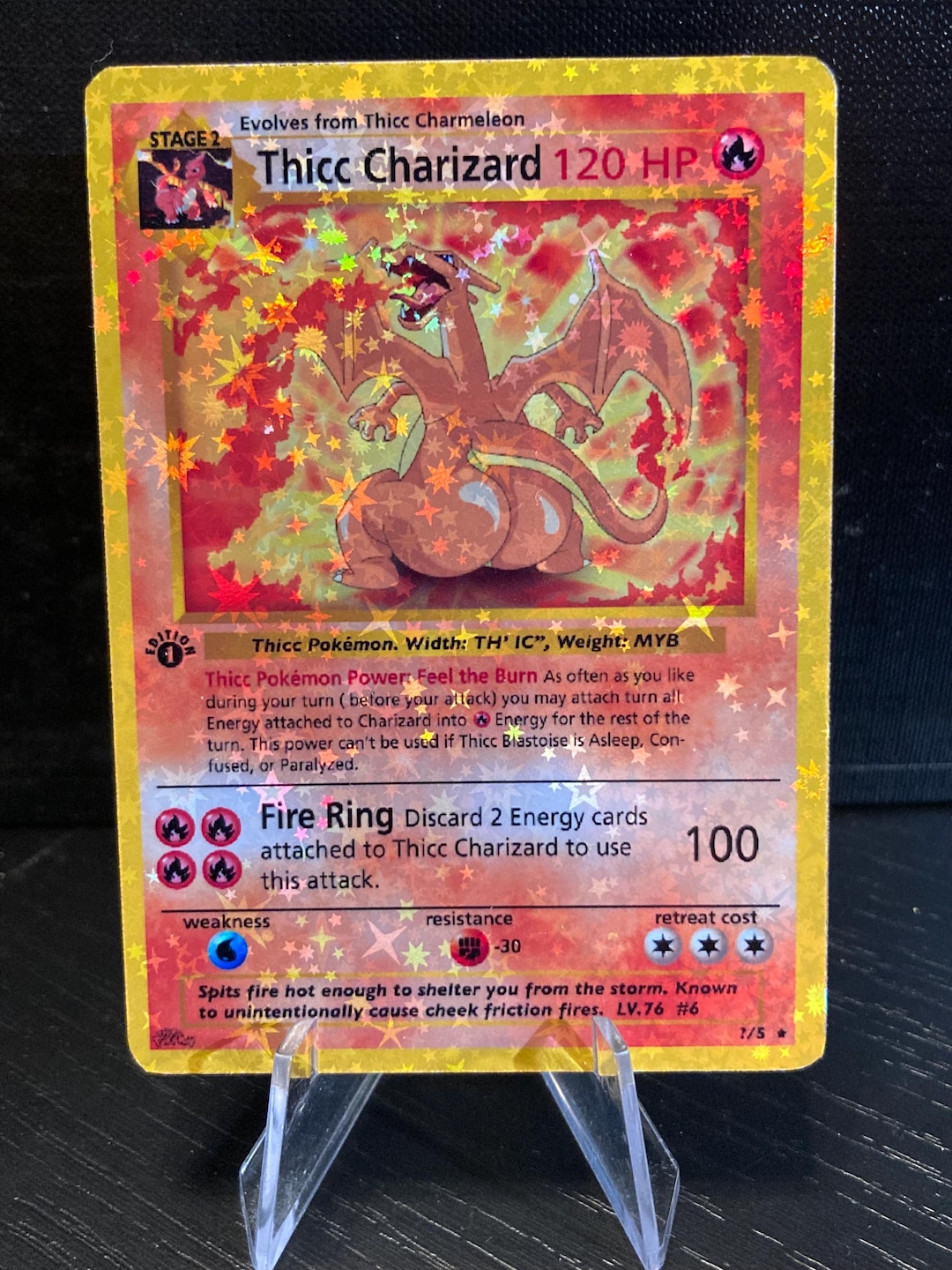 Thicc Charizard Pokemon Card Handmade - Etsy