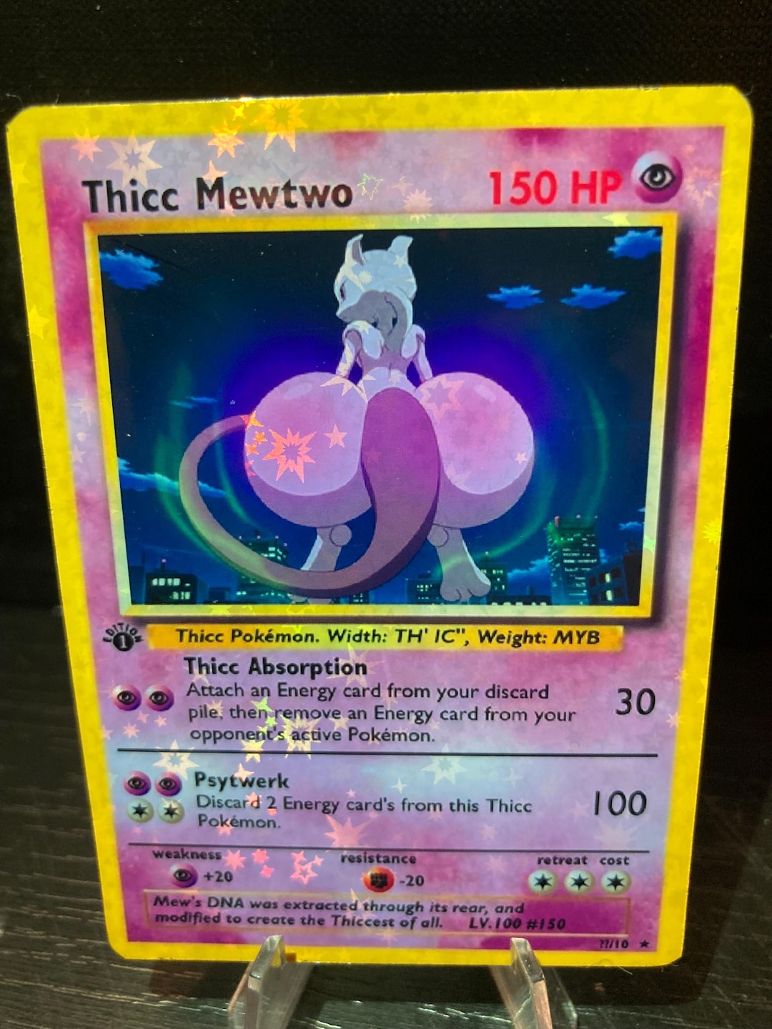 Thicc Mewtwo Pokemon Card Handmade - Etsy