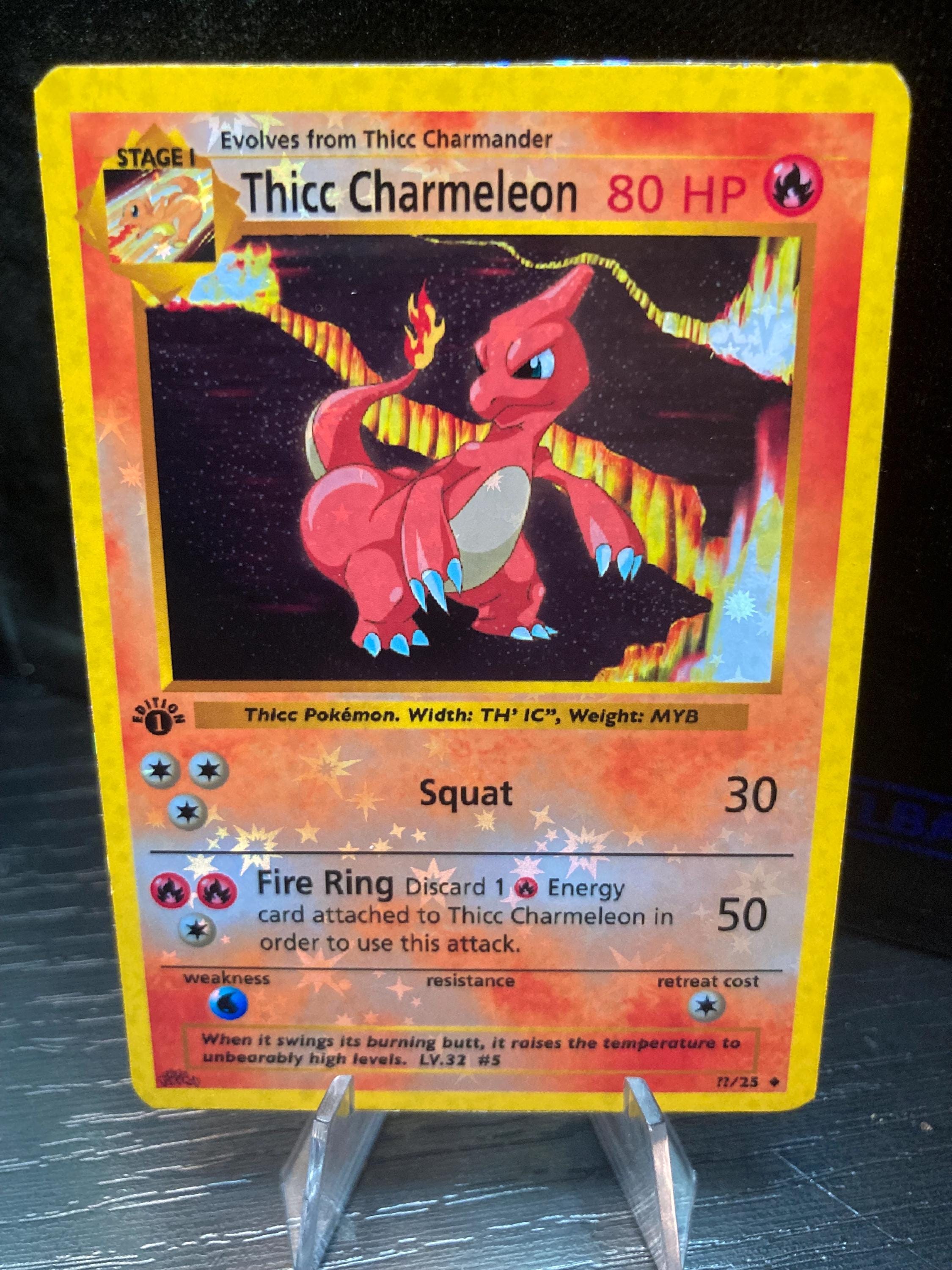 Thicc Charmeleon Pokemon Card Handmade - Etsy