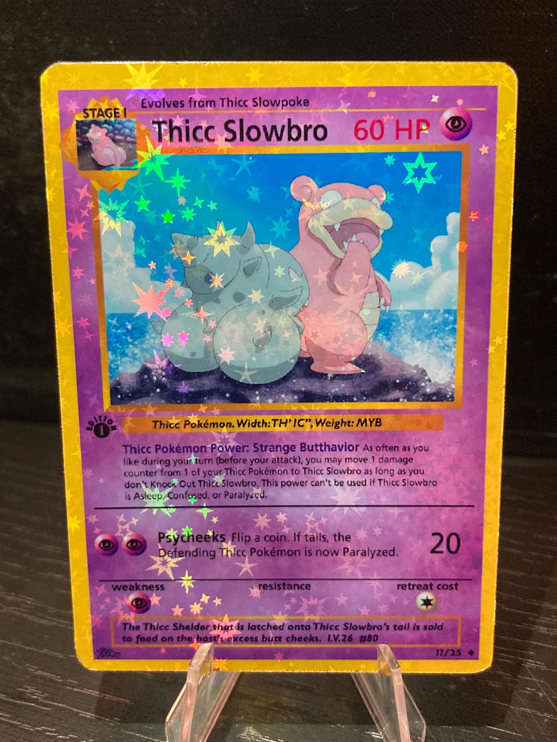 shiny slowbro pokemon card Cards & Artwork Your opponents Active Pokemon is now Asleep Thicc Slowbro Pokemon Card Handmade