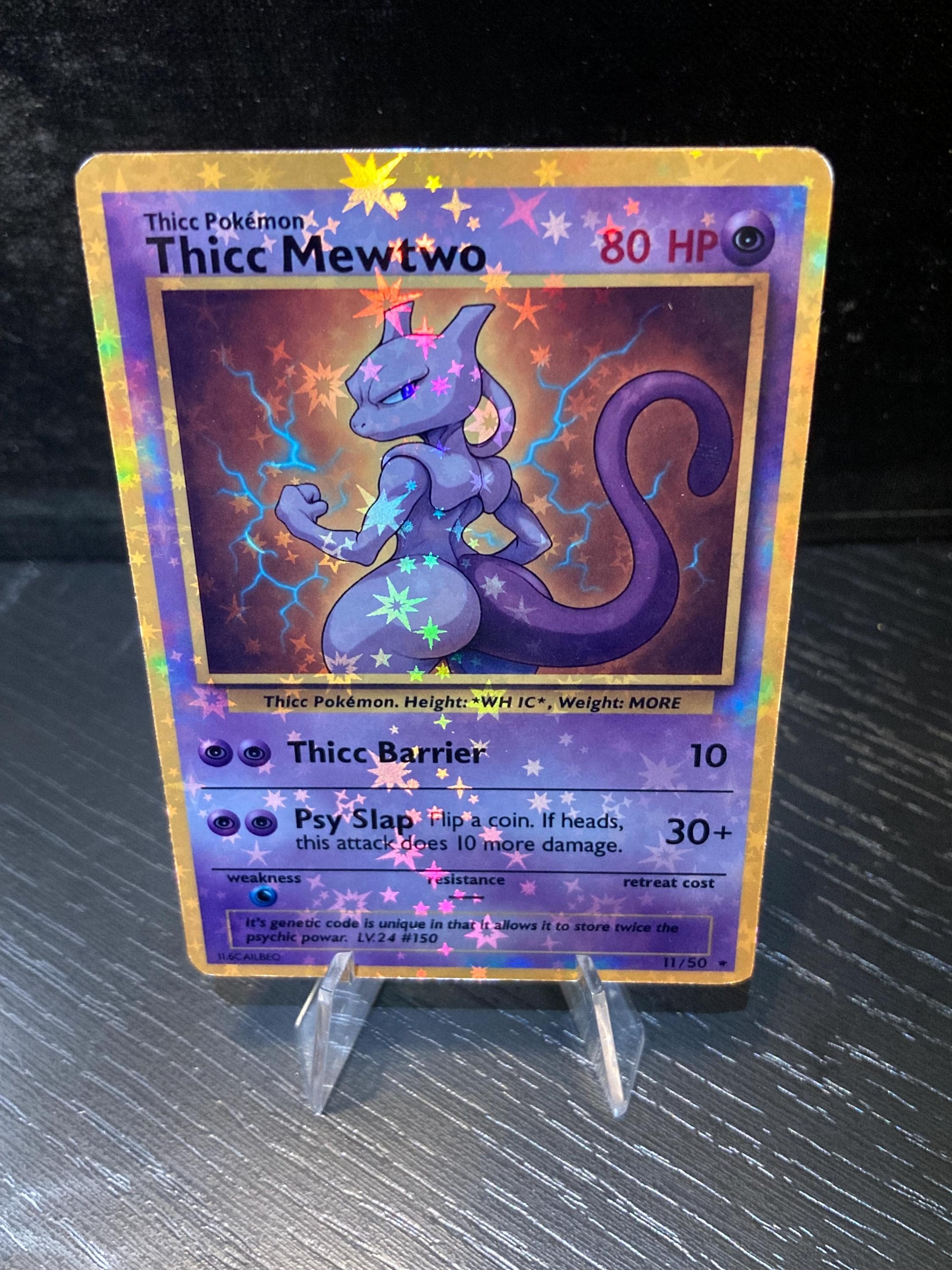 Thicc Mewtwo Pokemon Card Handmade - Etsy