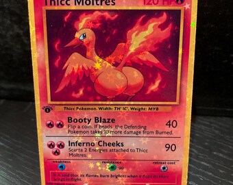 Tarjeta de Pokémon Thicc Moltres hecha a mano