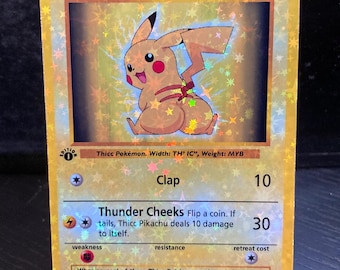 Thicc Pikachu Pokemon Card Handmade