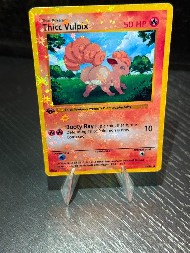 Red Volpex Thicc Vulpix Pokemon Card Handmade - Etsy