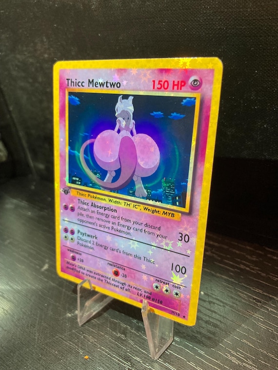 Thicc ポケモンカード アートフレーム Thicc Mewtwo Pokemon Card Handmade - Etsy