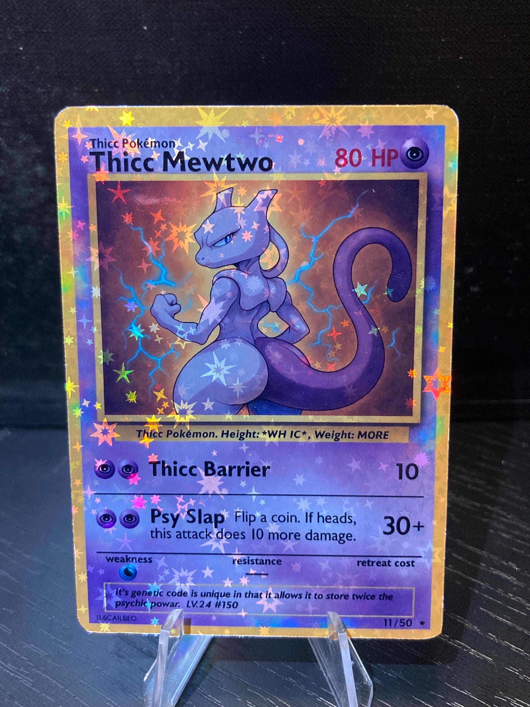 Thicc Mewtwo Pokemon Card Handmade - Etsy