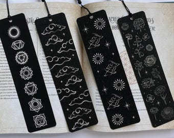 Himmlische Fantasie Lesezeichen | Witchy Mystic Sun & Moon Sterne Design | Fantasy Lesegeschenk für Buchliebhaber | Skurrile magische Lesezeichen