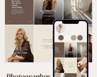 Minimal Photographer Canva Templates | Elegant Instagram Kit (Digital Download)