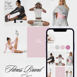 Kit de marca de ropa deportiva para Canva / Plantillas minimalistas para Instagram