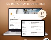Notion Instagram Planner Content Calendar Post Scheduler Marketing Dashboard Creator Template Social Hub Social Media Manager Influencer
