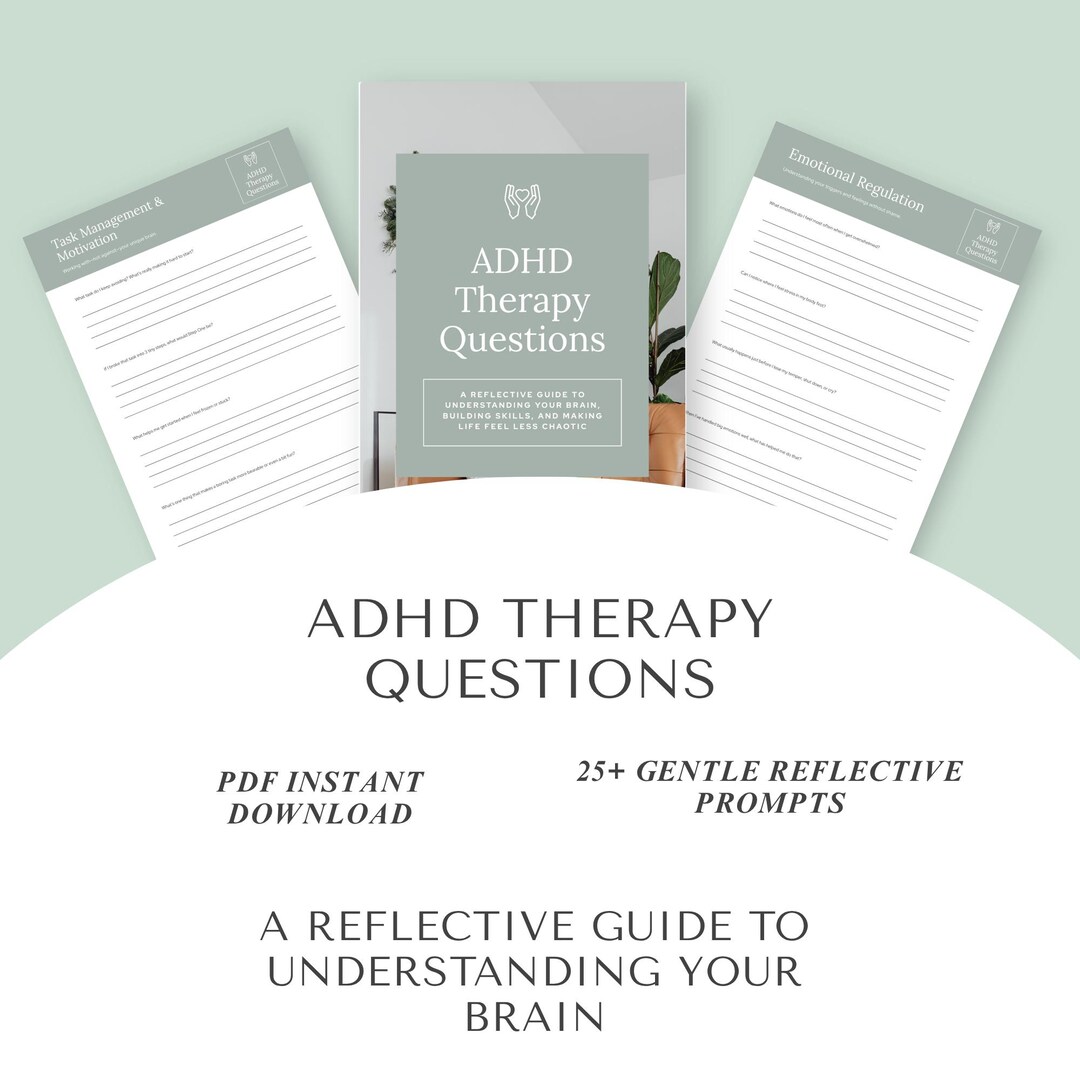 ADHD Therapy Questions: 8-page Printable Reflection Guide – Instant ...