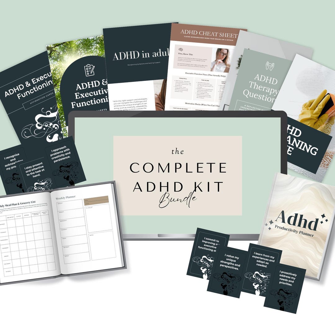 ADHD Printable Toolkit: 7-pack Bundle – 137 Pages – Instant Download ...