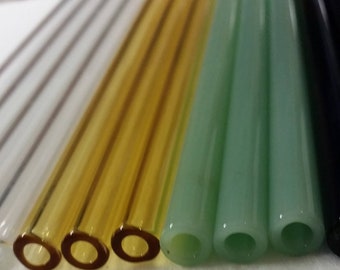 Made in USA Glass Straw YOU CHOOSE color and length - Handmade