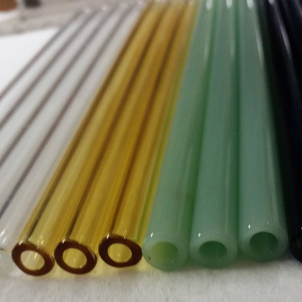 Glass Straw YOU CHOOSE color and length - Single straw, High Quality, Handmade & Hand-blown