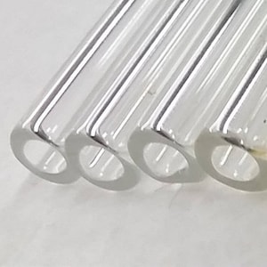 Hand Blown Clear Glass Straws - 3 Inch Reusable Drinking Straw