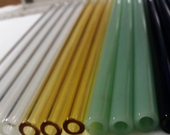 10 Inch Glass Straw - YOU Choose Color - Eco Friend Handmade & High Quality