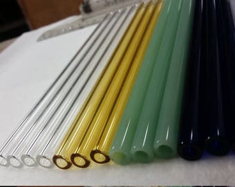 Drinking Straw - Made in USA - Reusable Straw - Colored Glass YOU customize length and color - High Quality, Handmade & Eco-Friendly