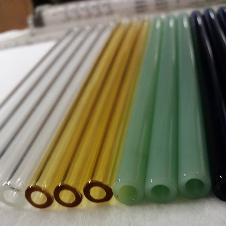 Made in USA Glass Straw YOU CHOOSE color and length Handmade image 1