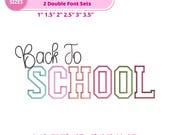 Back to School Font Duo Bundle, Embroidery Font BX, Varsity Block and Script Font Set, School Spirit Monogram, Machine Embroidery Alphabet