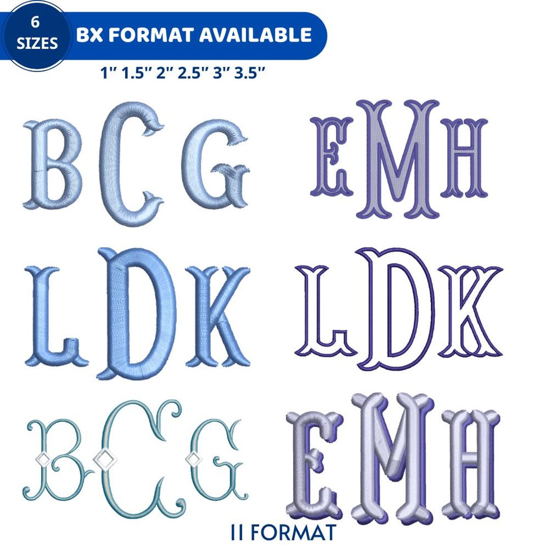 Fishtail Monogram Designs Bundle, Modern Fishtail Monogram Machine ...