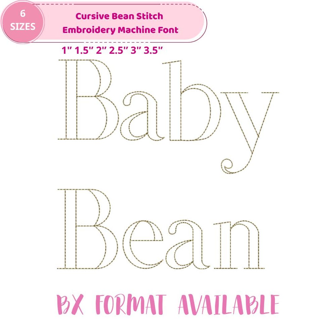 Elegant Baby Bean Stitch Font, Parallel Path Serif Alphabet, Classic ...