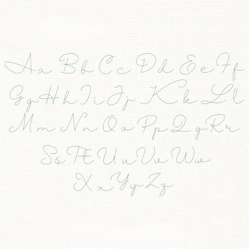 Delicate Cursive Rustic Bean Stitch Embroidery Font, Cursive Handwritten Alphabet ...