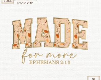Christian Applique Embroidery Design, Made For More Quote (Digital Download)
