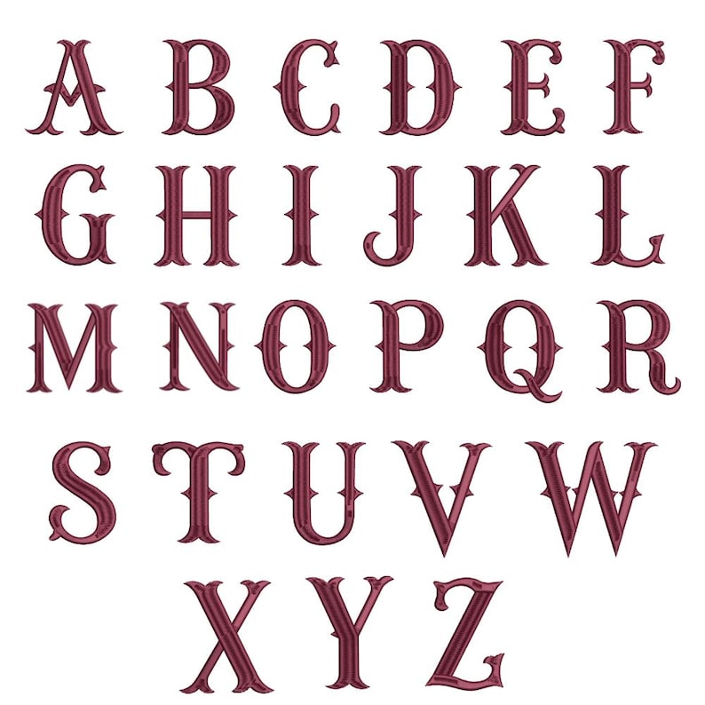 Fishtail Monogram Font Bundle 6 Designs, Classic Serif Alphabet ...