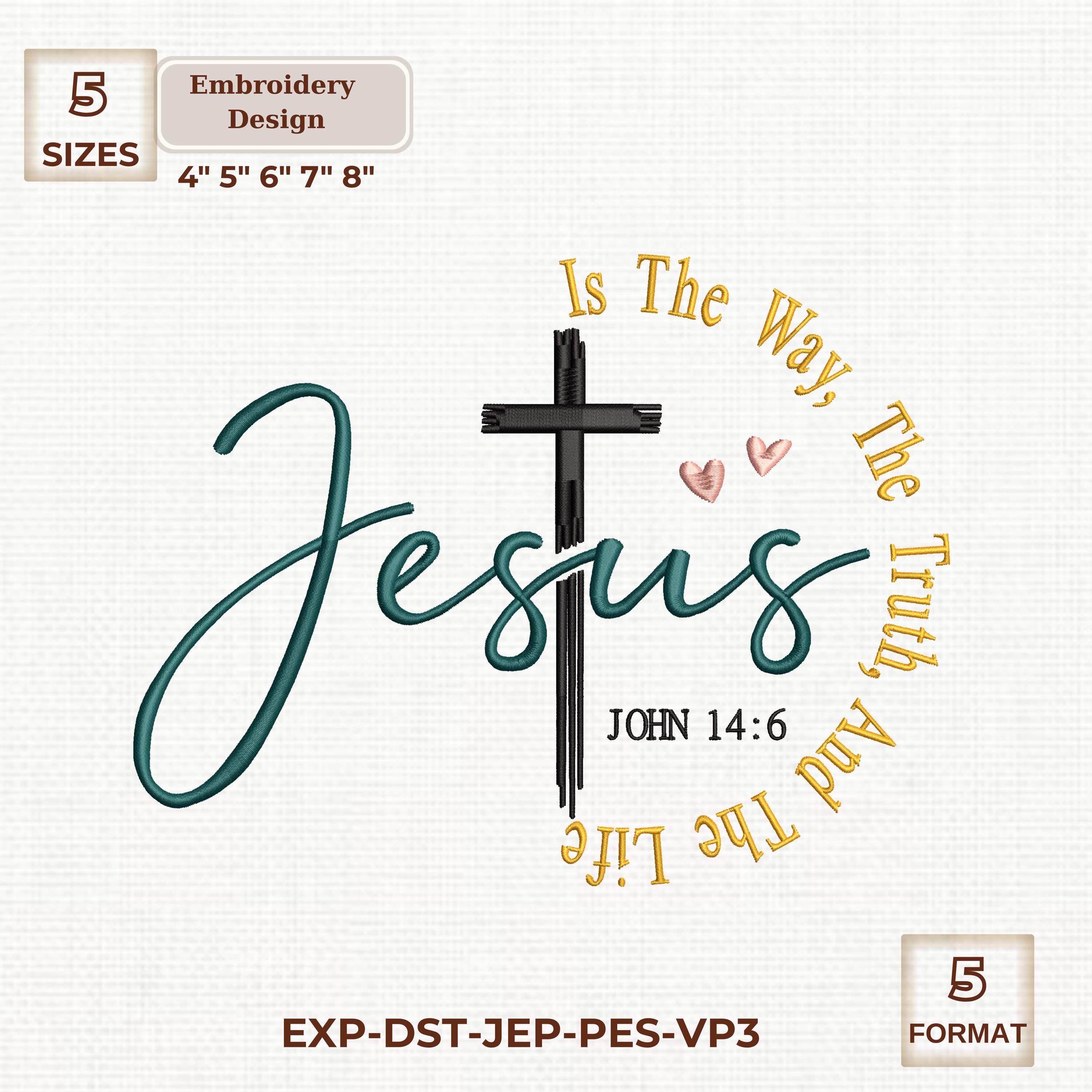 Jesus Embroidery Design, Christian Boho, DST PES VP3 (digital Download ...