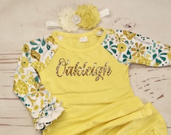Newborn girl coming home outfit Baby gift baby girl gift personalized baby girl clothes baby girl coming home outfit newborn baby shower