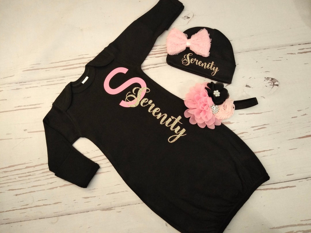 Personalized Baby Gown Baby Girl Gown Monogram 03m Baby Girl Etsy
