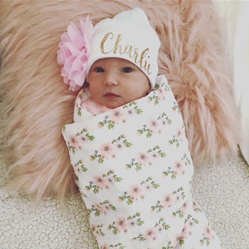 Baby Girl baby hat personalized hospital hat newborn hat Etsy