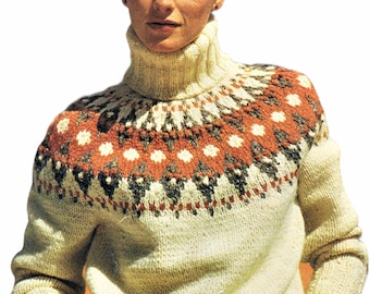 Fairisle knitting pattern Icelandic  (T250)