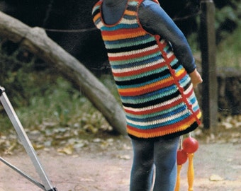 Girls Crochet Dress Pattern  PDF (T147) Vintage 1970s