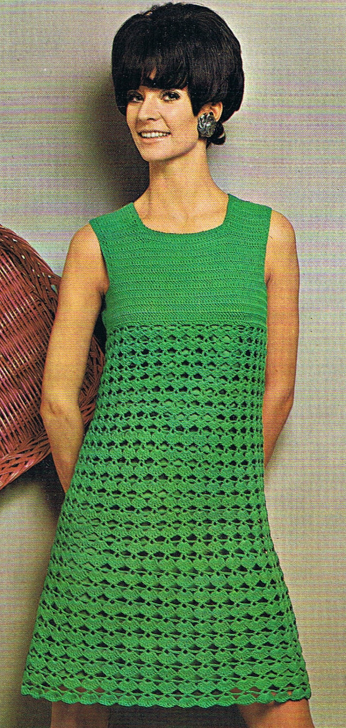 Crochet Dress Pattern 1960s Groovy Dress PDF (T222) - Etsy Crochet Dress Pattern 1960s Groovy Dress PDF (T222) - Etsy