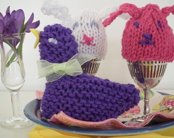 Easter Chick Bunny Cosy Cozy Knitting Pattern PDF - Perfect place to hide the chocolate eggs