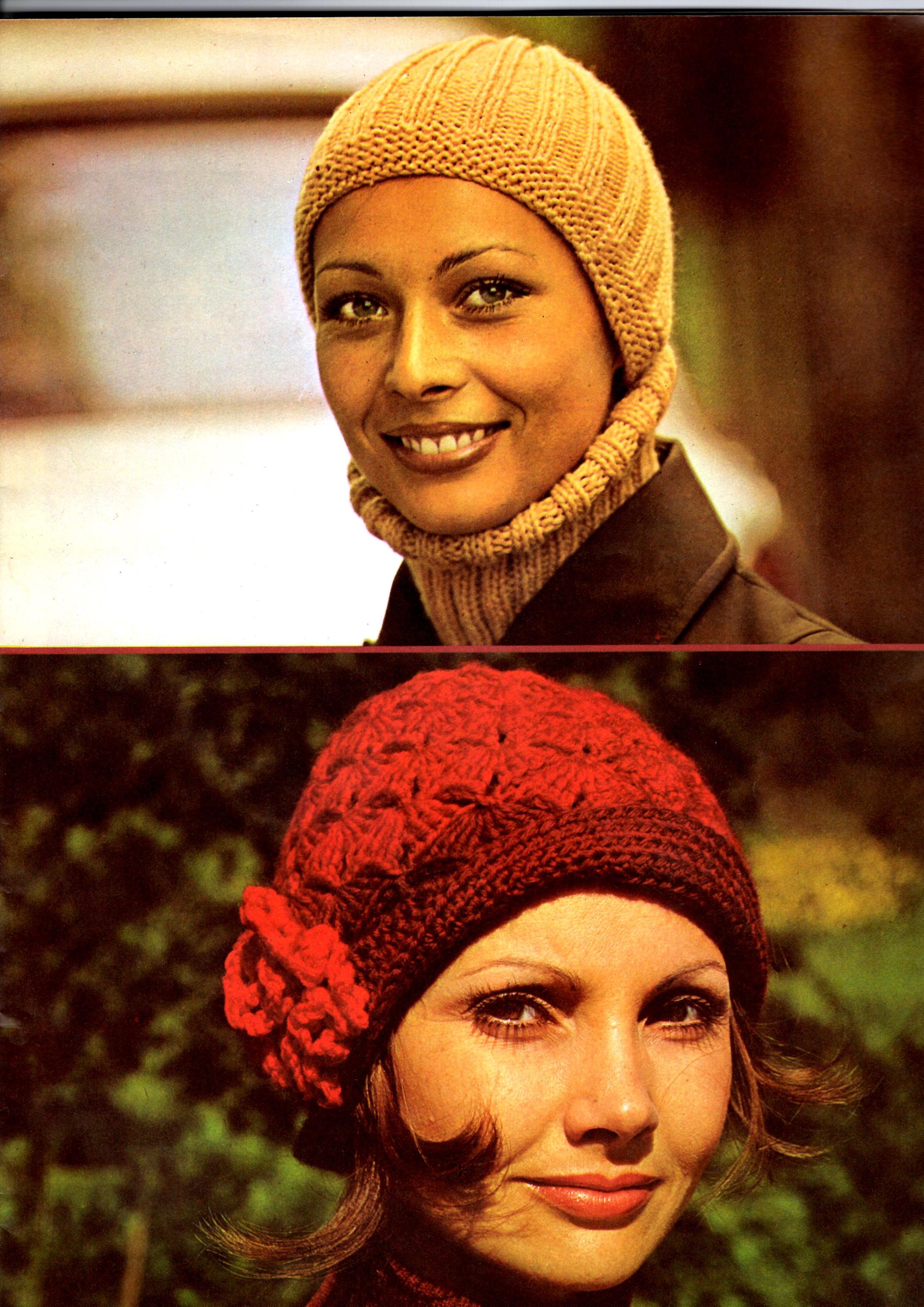 70s Flower Knit Hat - Etsy