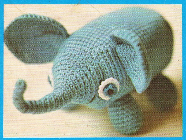 Dolls cradle, Blanket, Pillow, Toy Elephant and Cradle Vintage Crochet Pattern PDF Toys T201 Amigurumi image 5