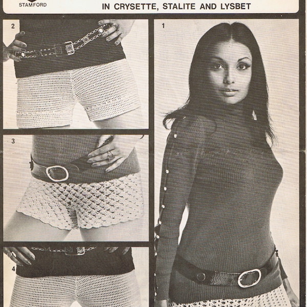 Shorts Crochet Pattern Hot Pants 1970s Vintage PDF T243