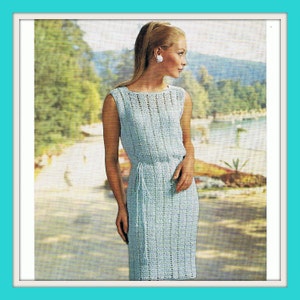 Stunning Lacy Crochet Dress Pattern 1960s PDF Pattern (T136)