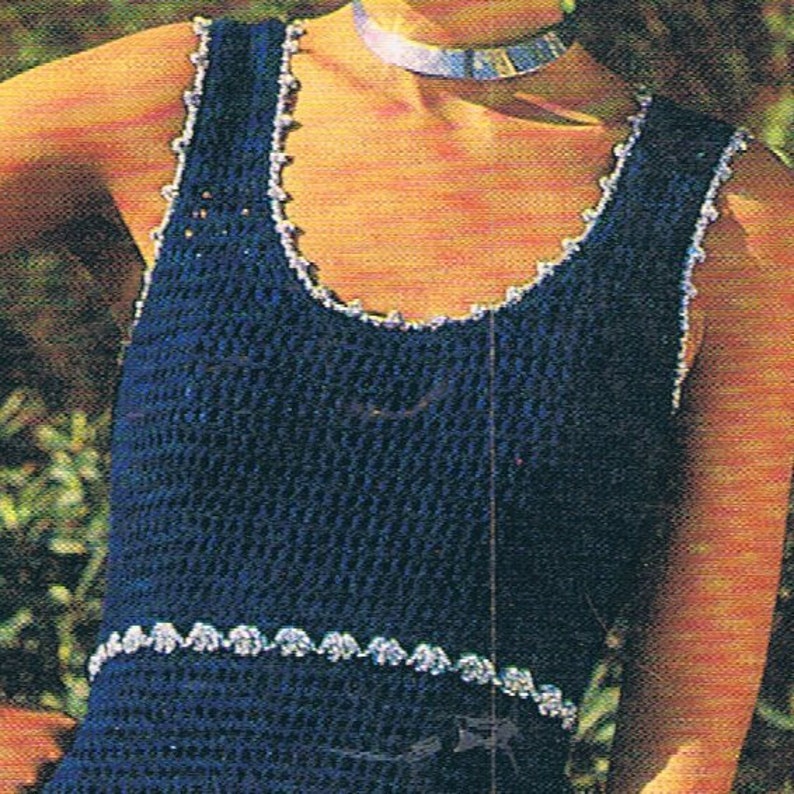 Crochet Dress Pattern Smart Summer Dress Vintage PDF T128 Emu 3036 image 2