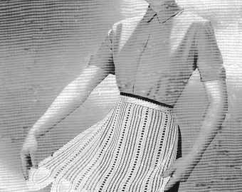 TABLIER Crochet Pattern 1940s Ananas Motif PDF Pattern (T164) vintage