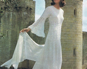 Enchanting Wedding Dress Crochet Pattern vintage Pattern PDF (T170) Téléchargement immédiat