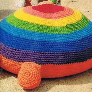 Giant Tortoise Floor Cushion Crochet Pattern Vintage PDF (T208)