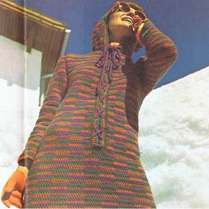 Dazzling Ski Tunic to Crochet - PDF Pattern Vintage 1970s (T186)