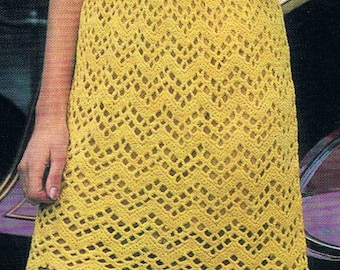 FAB 1970s Crochet Dress Pattern PDF (T143) Vintage