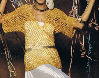 Fabulous Mesh Tunic 1970s Vintage Crochet Pattern PDF (T196)